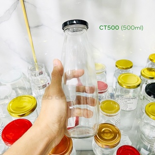 BỘ 10 CHAI THỦY TINH 500ML ĐỰNG SỮA HẠT, THỨC UỐNG SIÊU ĐẸP CT500