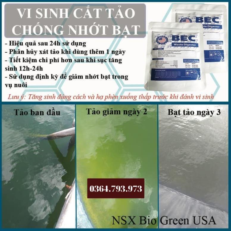 ComBo 2 Gói BZT-BEC⚡ Bộ đôi Vi Sinh Cắt Tảo, Giảm Nhớt Bạt, Xử Lý Đáy, Bùn ao Tôm