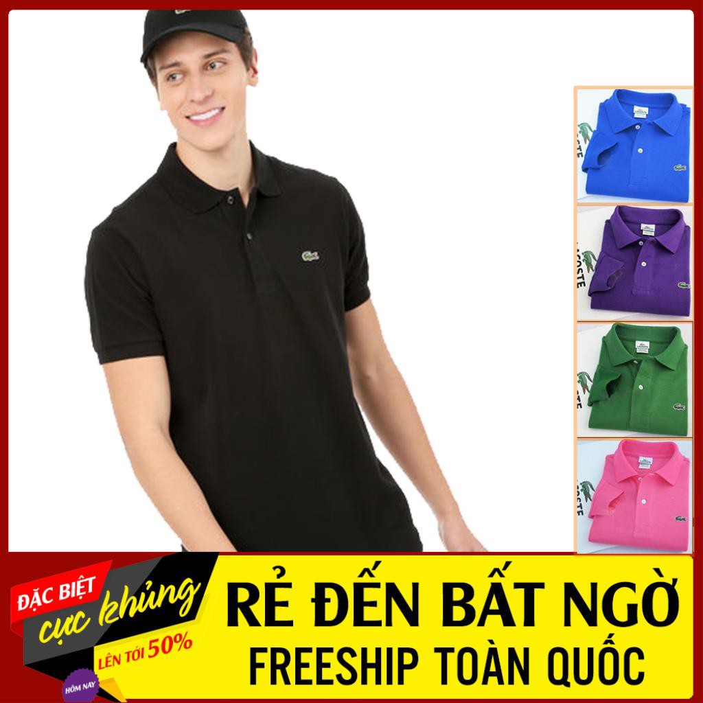 Áo Polo Nam cổ bẻ cổ trụ tay lỡ vải thun cá sấu Cotton thời trang, sang trọng lịch lãm nhiều màu