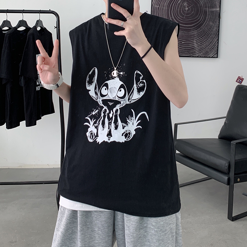 Áo thun sát nách in hình thời trang cho nam