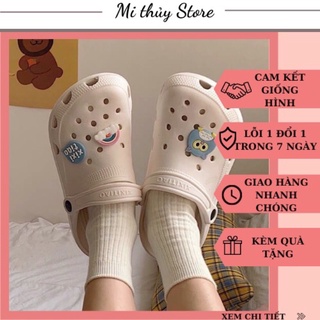 (Hàng sẵn) Dép cross hoạ tiết chim cú mèo xanh chống trơn trượt siêu xinh dễ thương <DS036>