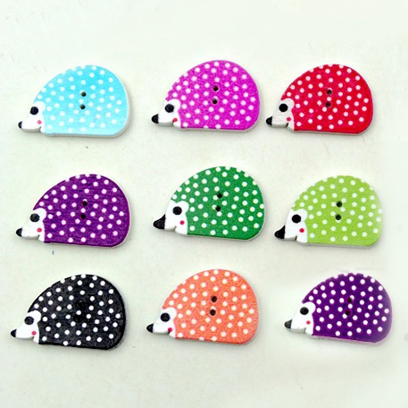 Bộ 50 nút gỗ trang trí hình nhím