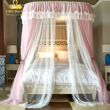 Mùng khung ròng rọc  không khoan tường  - khung inox - vải tuyn cao cấp mắt nhỏ gồm -hàng có sẵn