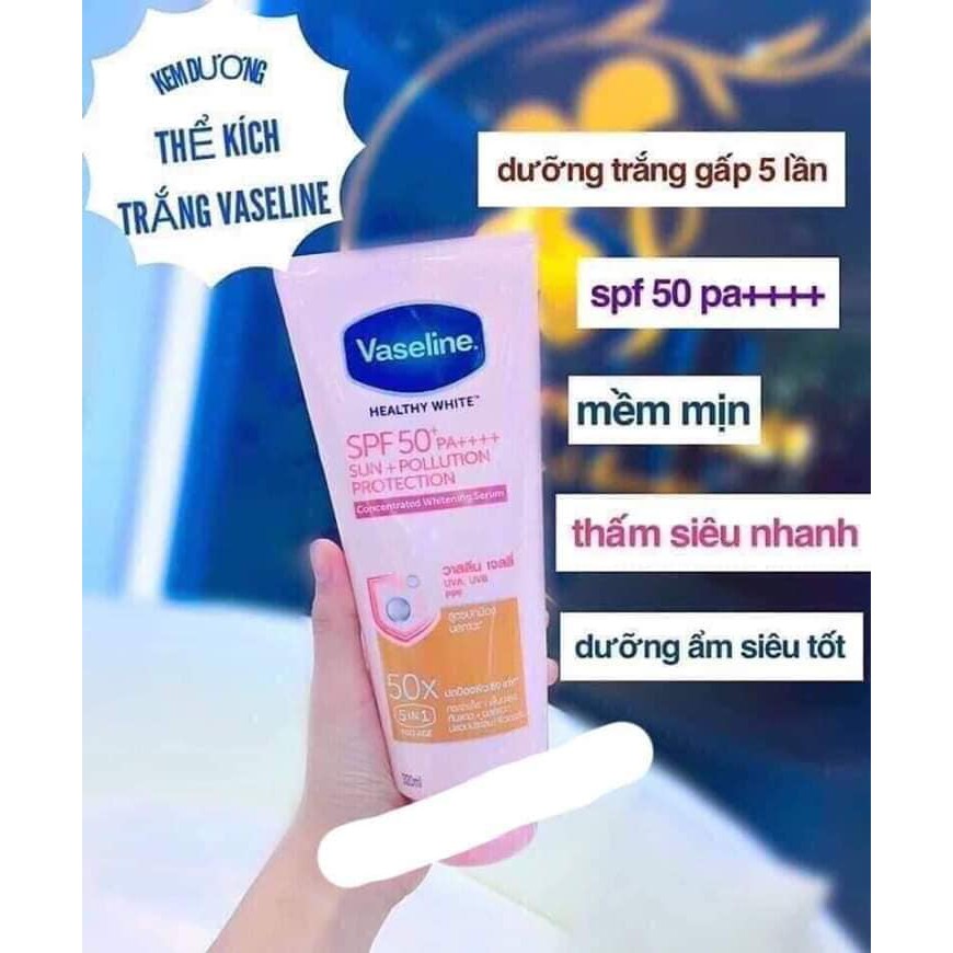 Dưỡng Thể Vaseline 50x SPF 50+++ 320ml Hàng Chính Hãng Nội Địa Thái Lan Giúp Da Chống Lão Hóa - HT078