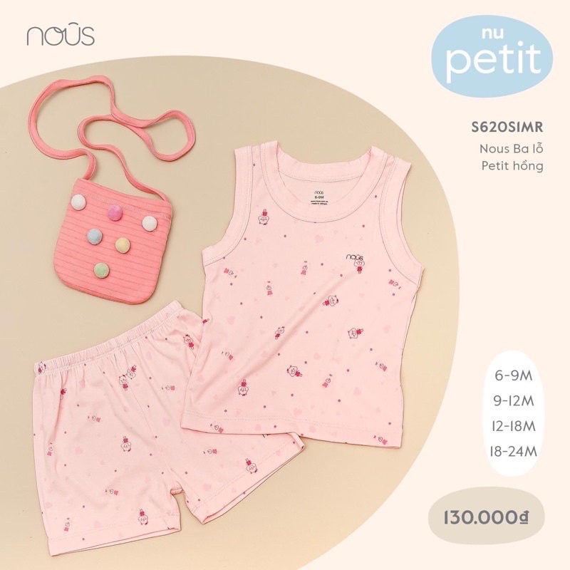 NUOS Bộ ba lỗ bé trai/bé gái (sale)