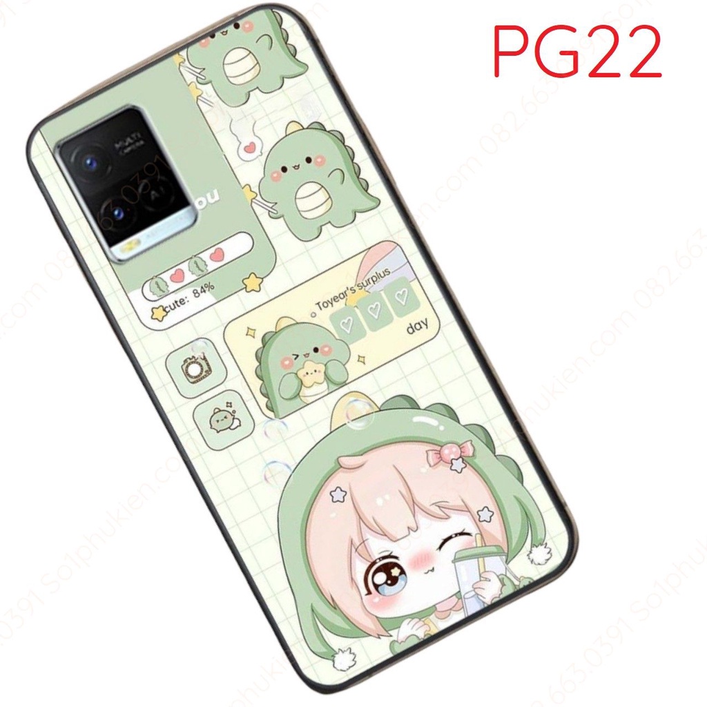 Ốp lưng Vivo Y21 Y21s Y33s dẻo in hình chibi khủng long xanh dễ thương siêu đẹp