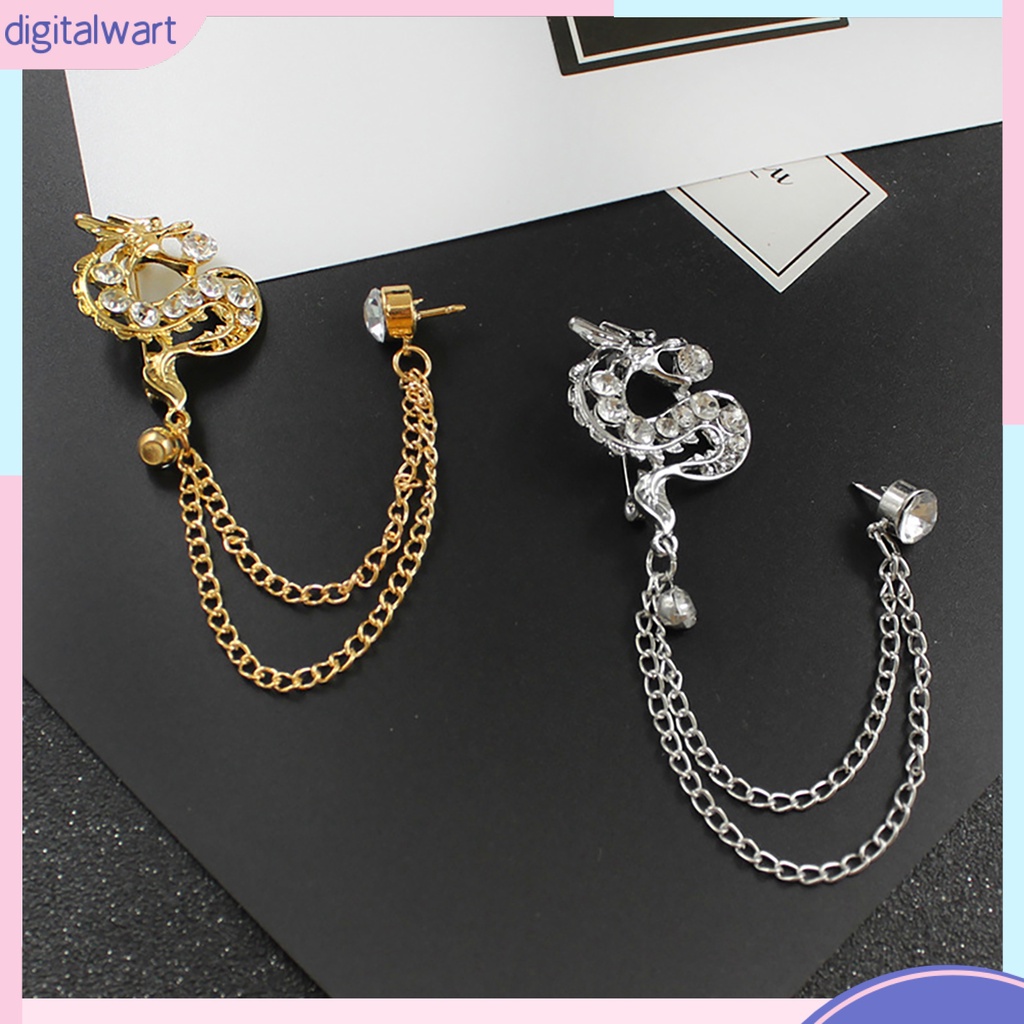 Huy hiệu cài áo hình rồng Trung Hoa đính đá thời trang