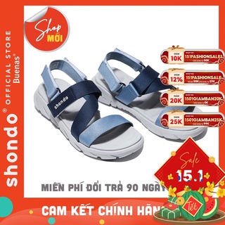 Shondo F6 sport sandal nữ nam quai chéo chính hãng F6S2130 xanh xám giày dép quai hậu nữ học sinh đế cao 3 phân