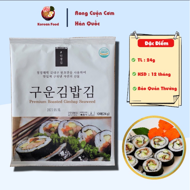 RONG BIỂN CUỘN CƠM SUSHI 10 LÁ HÀN QUỐC ( Chuẩn Hàn, Chuận Vị )