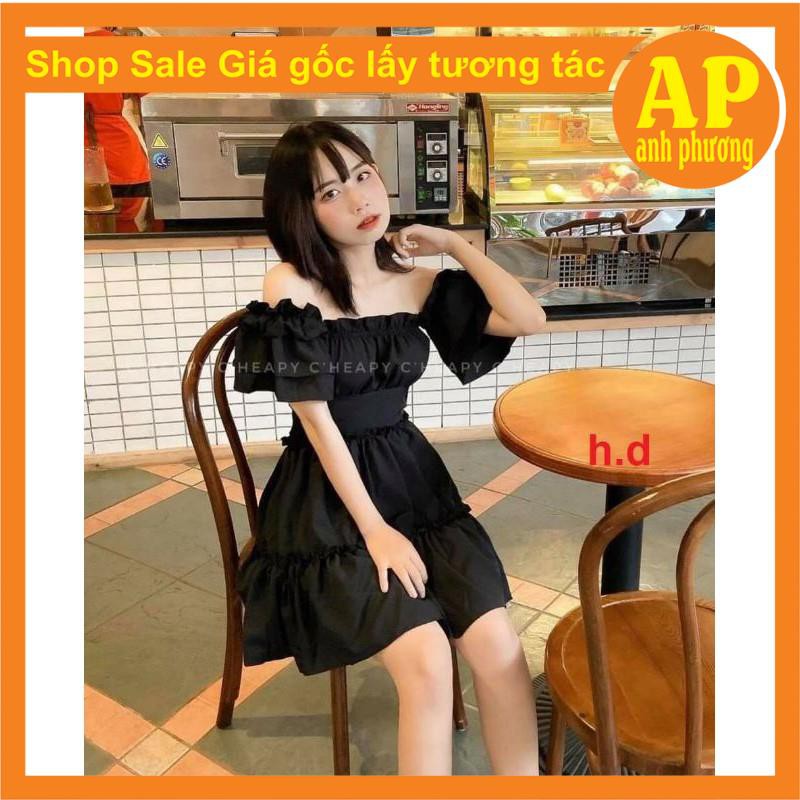 ( Sẵn) Đầm dự tiệc trễ vai tay bồng 3 tầng bèo, Váy Tiểu Thư Trắng Trễ Vai Hoặc Cổ Vuông Vintage hai màu Đen, Trắng | BigBuy360 - bigbuy360.vn