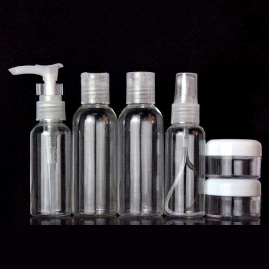1 Set 6 Chai Nhựa Rỗng Đựng Mỹ Phẩm / Kem / Nước Hoa Dạng Xịt Tiện Dụng Khi Đi Du Lịch