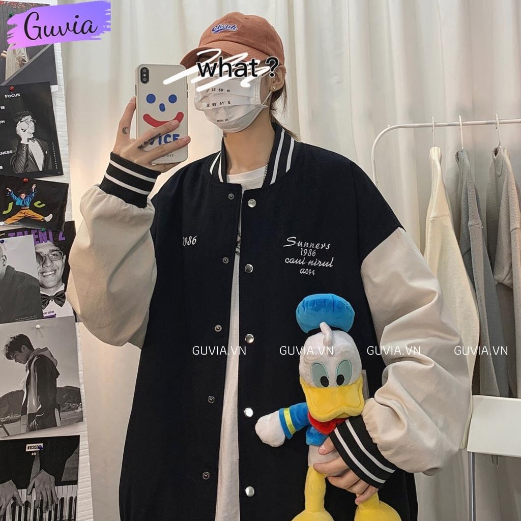Áo Khoác Bomber 1983 Chất Dù 2 Lớp Nam Nữ Form Rộng Unisex, Áo Gió Chống Nắng Ulzzang GUVIA