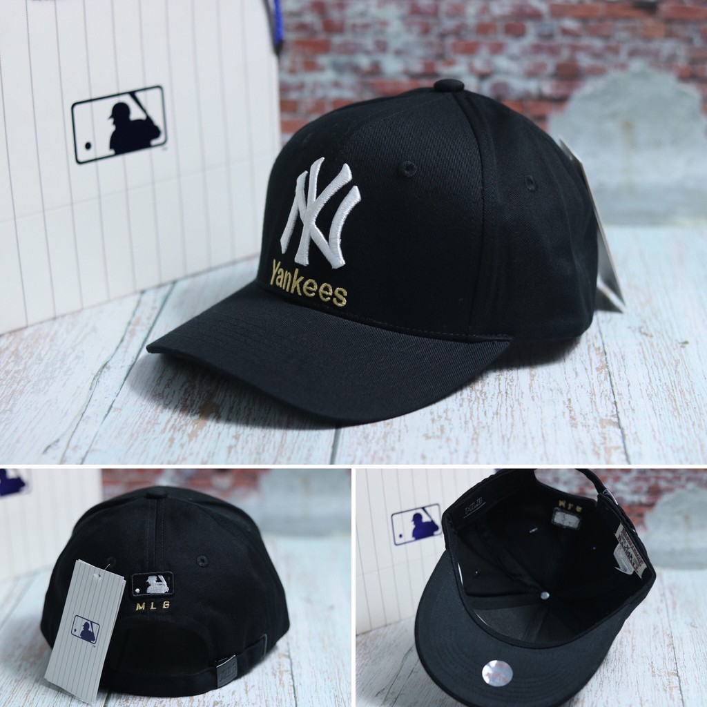 Mũ lưỡi trai MLB, Nón kết 2 màu trắng đen free size [Fullbox - tem tag]