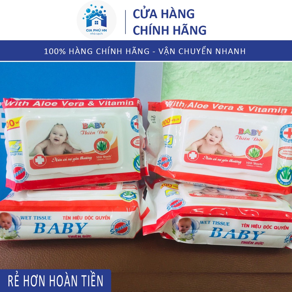 Bịch khăn Giấy Ướt Baby Thiên Phúc Vitamin E Cho Bé