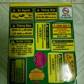 Tem logo cảnh báo cho xe cub