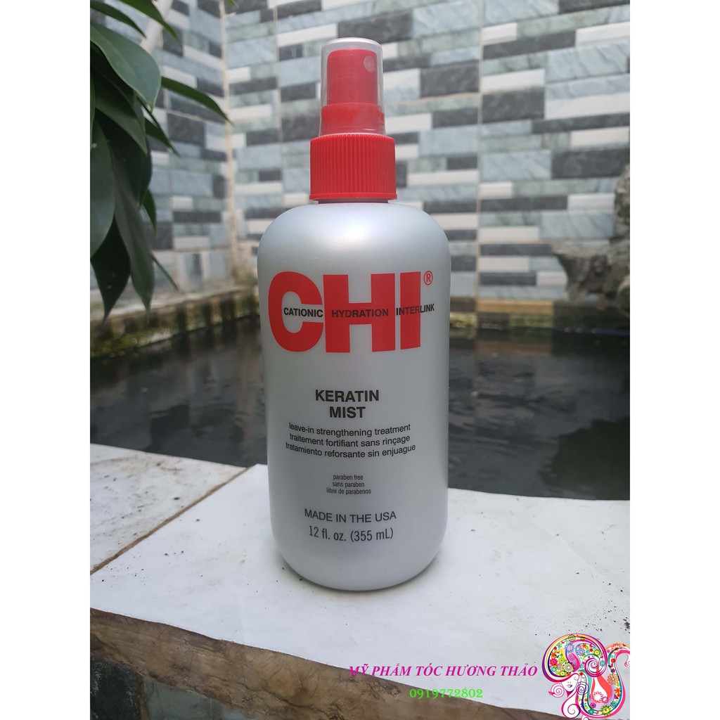 Xịt dưỡng tóc CHI Keratin Mist Leave in Strengthening Treatment 355ml