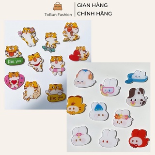 Sticker cài áo, Huy hiệu balo dễ thương Tobun Fashion nhựa acrylic SPM08
