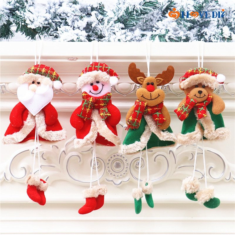 Búp Bê Nhồi Bông Treo Trang Trí Cây Thông Giáng Sinh Nhiều Kiểu Dáng Dễ Thương