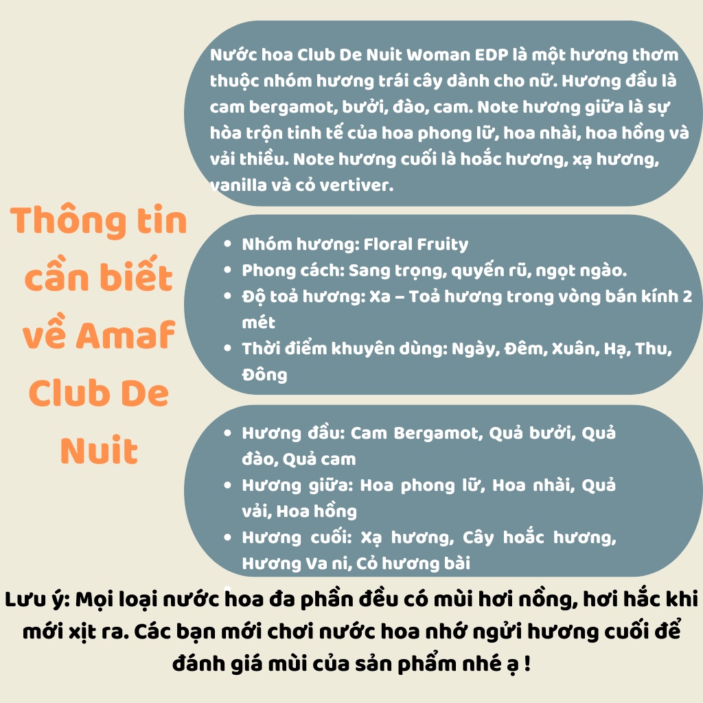 Nước hoa nữ cao cấp Armaf Club De Nuit Women 5ml-10ml-20ml - Nữ tính, thanh lịch, Ấm áp