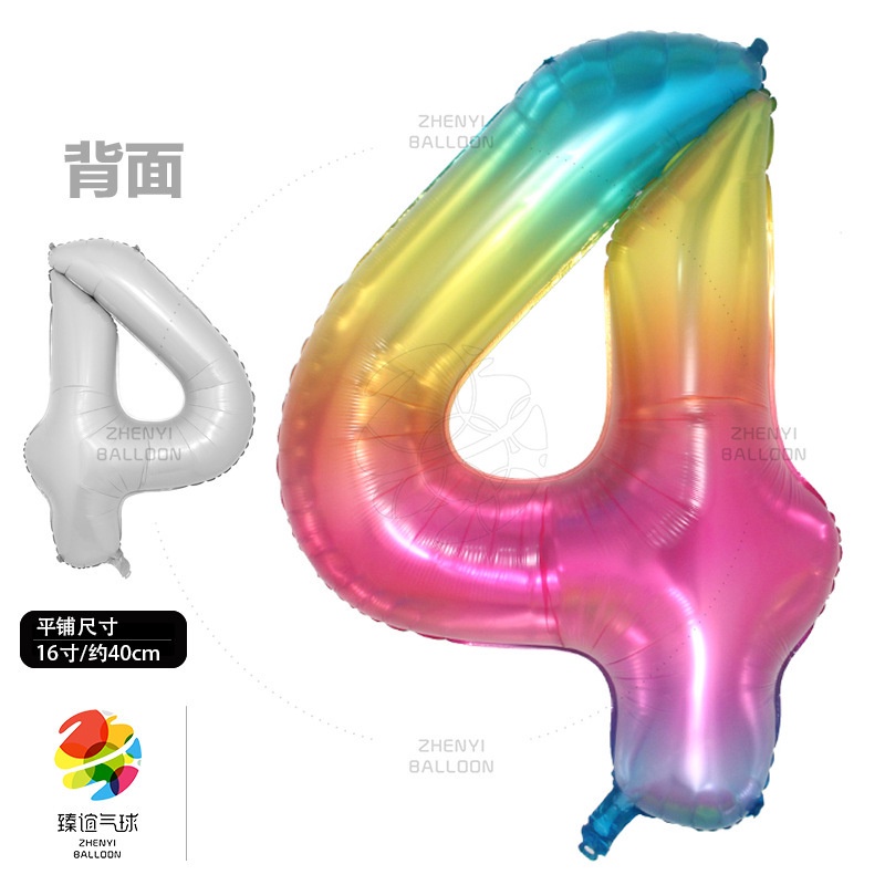 Bong Bóng Nhôm Hình Số 0-9 16 inch Màu Sắc Thạch Trang Trí Sinh Nhật / Đám Cưới