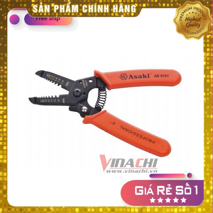 KÌM TUỐT DÂY ĐIỆN ASAKI 6IN CÓ LÒ XO AK-9101 - 1 CÁI hàng cao cấp