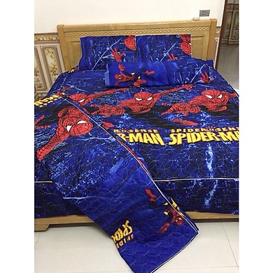 TRỌN BỘ 5 MÓN CHĂN GA GỐI VỎ ÔM - MẪU SIÊU NHÂN NHỆN