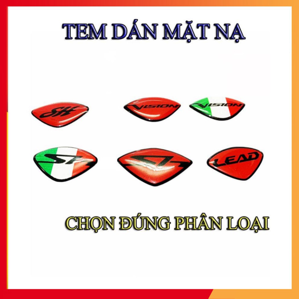 Tem Nổi Dán Mặt Nạ Sh, VISION, LEAD , SH MODE Sản Phẩm Giống Hình