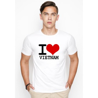 Áo thun nam tay ngắn in chữ I love Viet Nam siêu cute ATND303