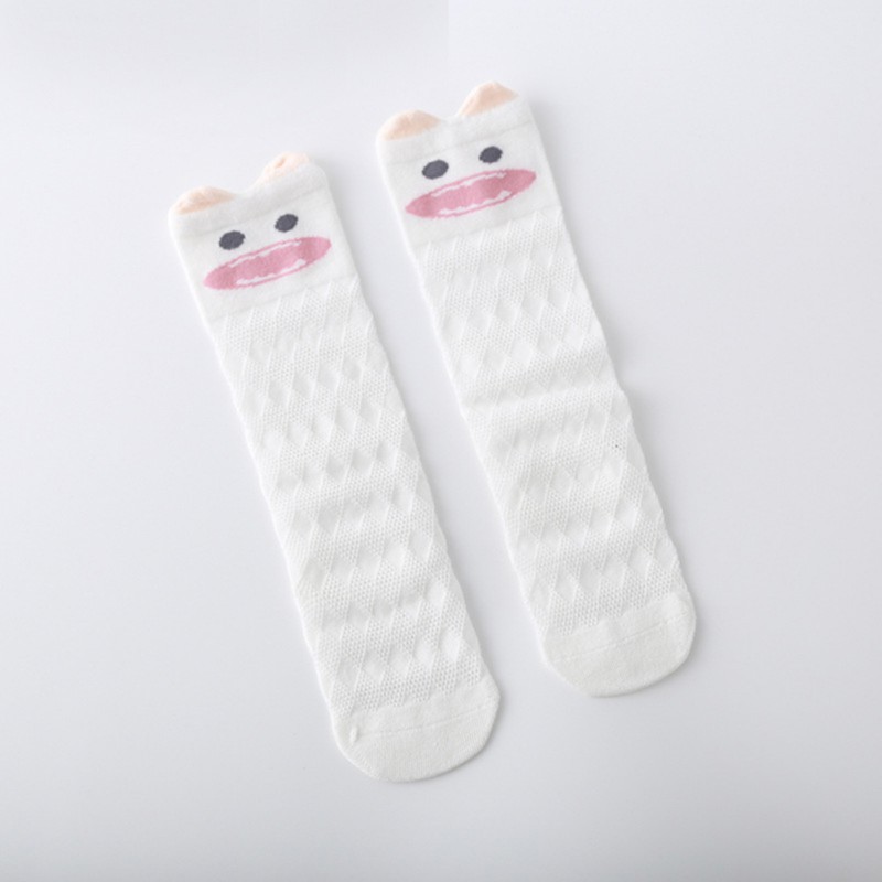 Tất cotton dài màu trơn dễ thương cho bé gái