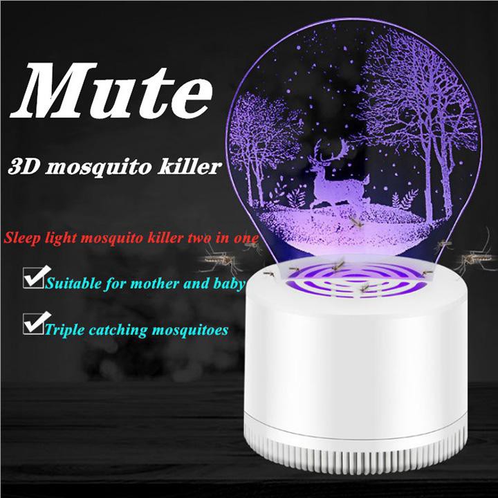 [FREESHIP_Sale khô máu] [XẢ KHO_FREESHIP]  Đèn bắt muỗi kèm đèn ngủ thông minh chế độ Led 3D hiển thị cực đẹp