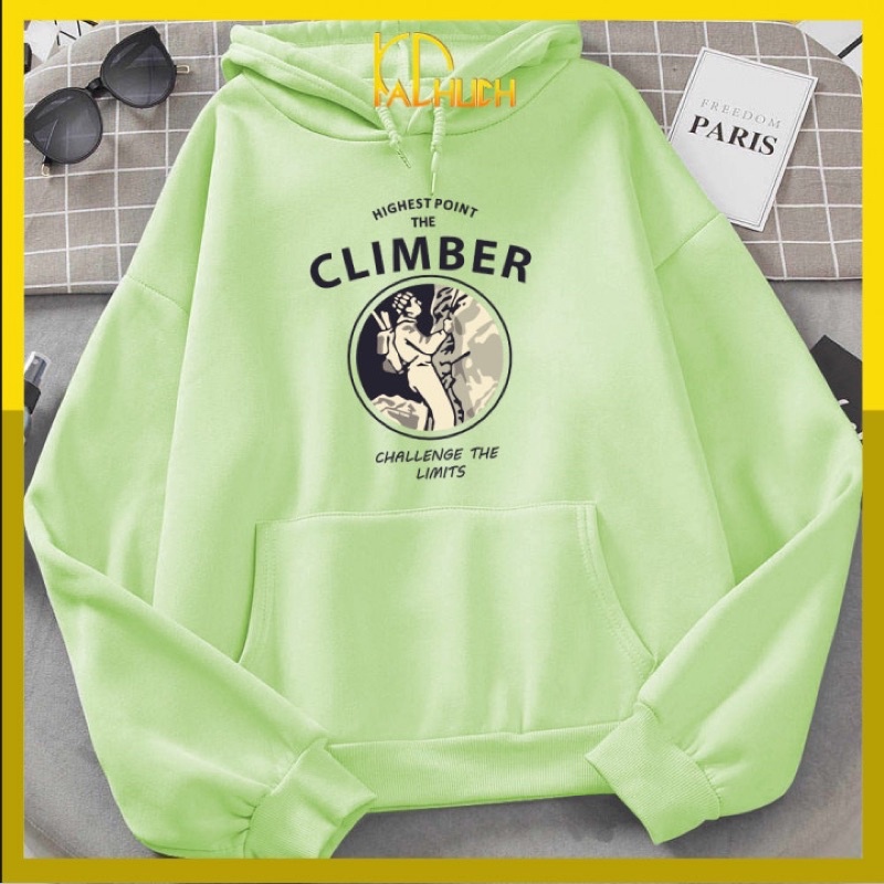 Áo hoodie unisex Climber chất liệu vải nỉ bông