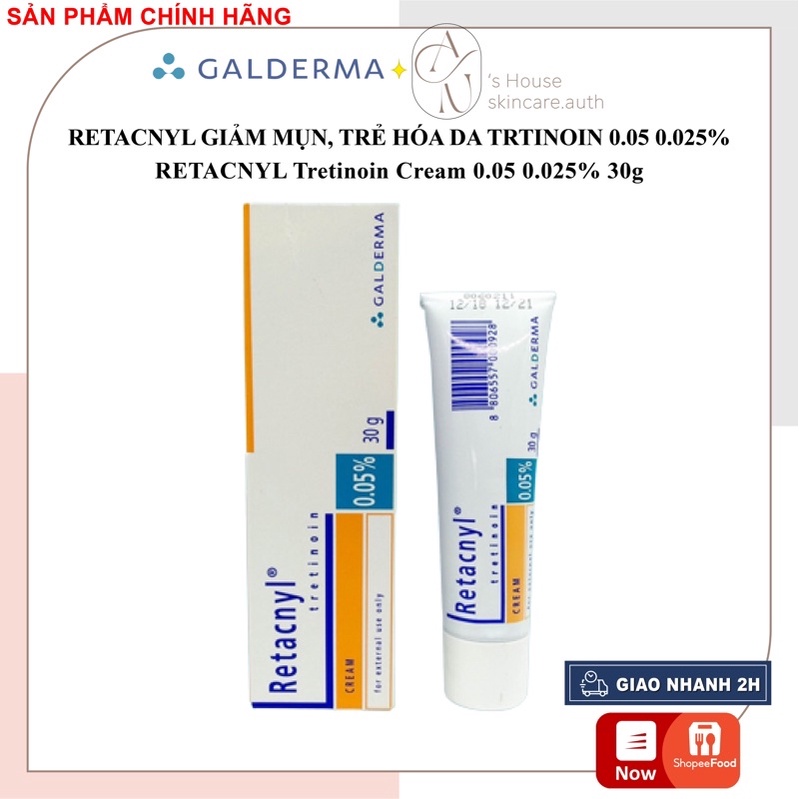 RETACNYL Giảm Mụn, Trẻ Hoá Da Tretinoin 0,05 0,025%