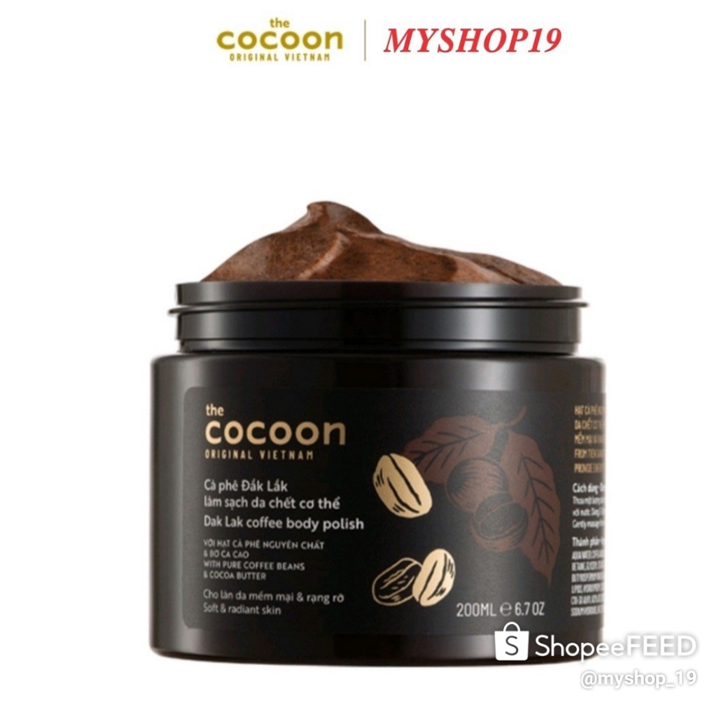 Cà phê Đắk Lắk làm sạch da chết cơ thể cocoon 200ml