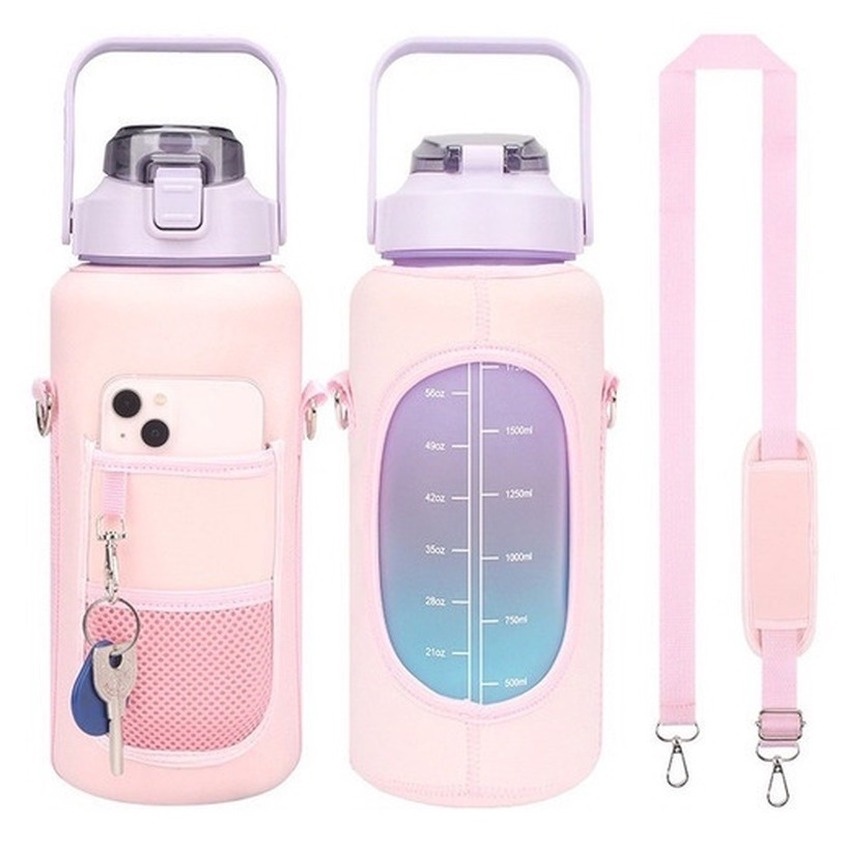 2000ML Túi đựng bình nước cách nhiệt nhiều màu sắc có dây đeo tiện dụng để mang theo khi chơi thể thao ngoài trời bình uống nước có tay cầm