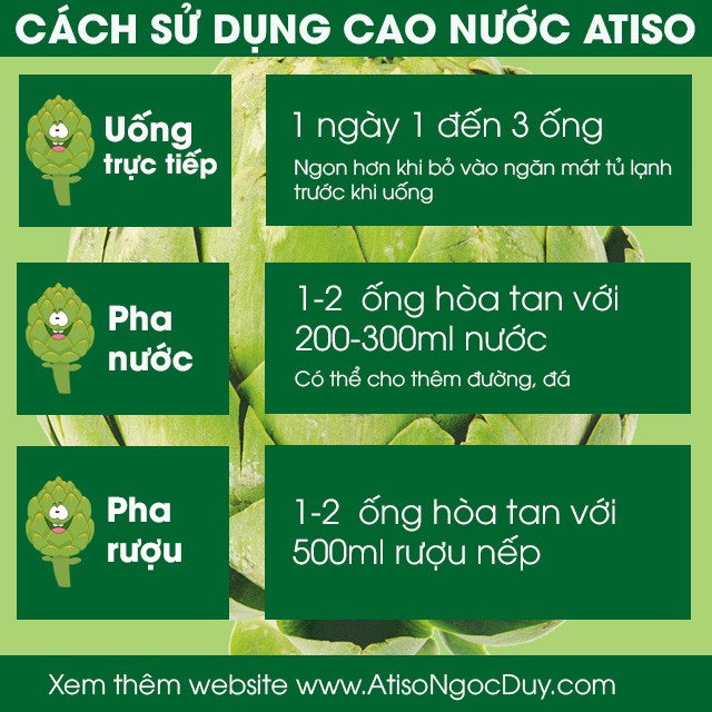 Cao nước Atiso Ngọc Duy có đường (Hộp 10 ống)