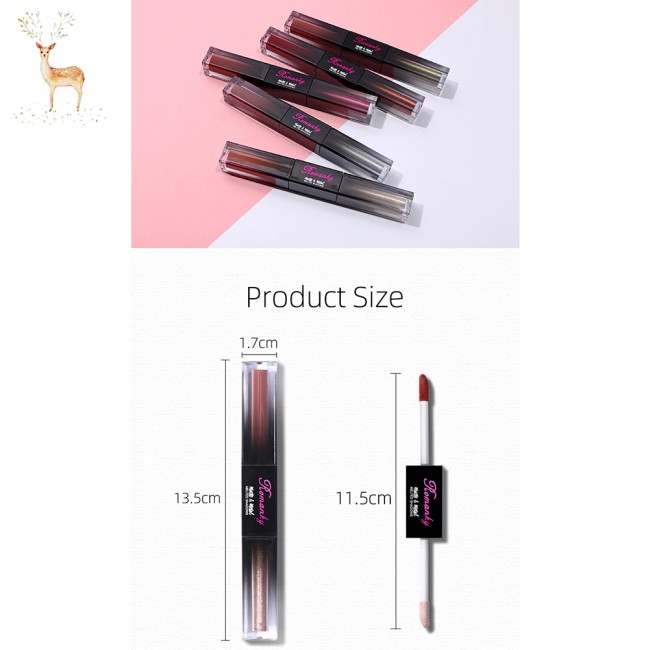 (Hàng Mới Về) Son Bóng Hai Đầu Dạng Lỏng Trang Điểm Tự Nhiên Lâu Trôi Chống Thấm Nước | BigBuy360 - bigbuy360.vn