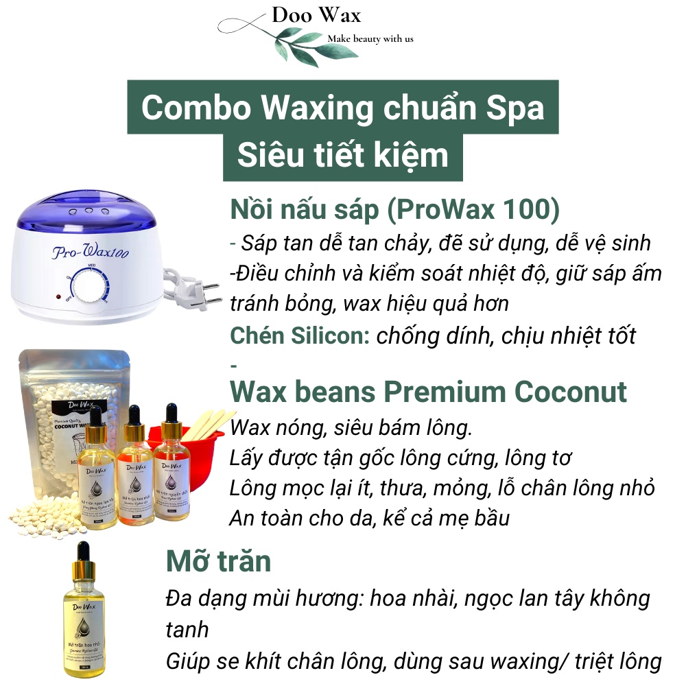 Sáp wax lông nóng cao cấp Coconut nhũ trong siêu bám lông - wax lông nách lông chân râu bikini