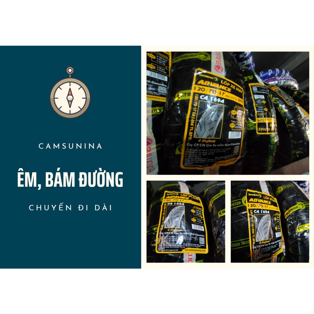 Lốp  120/70-17EUROMINA 8 lớp bố sau Exciter 150  không dùng ruột