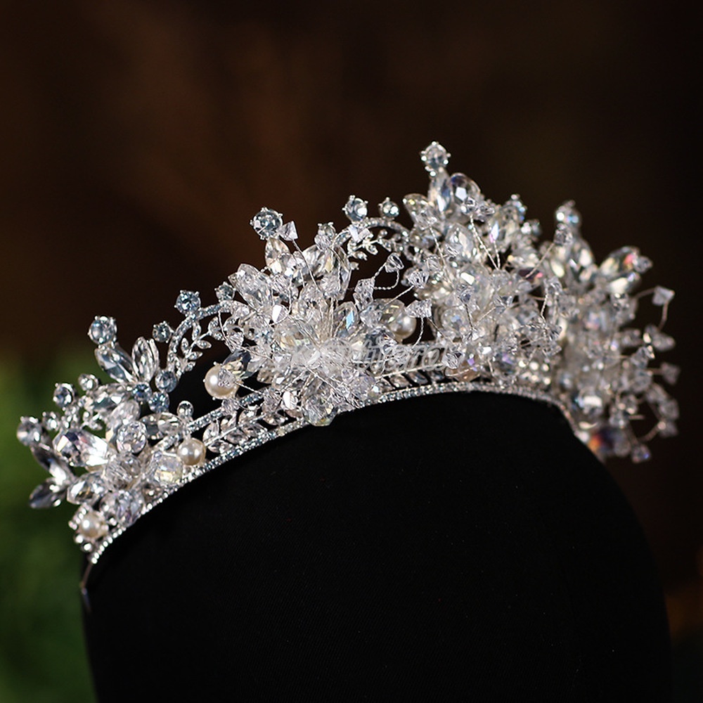 Vương Miện Cài Tóc Đính Pha Lê Handmade Thời Trang Cho Cô Dâu