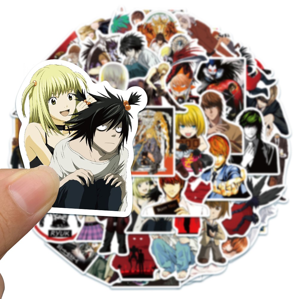 Bộ 50 Miếng Dán Hình Hoạt Hình Death Note Chống Thấm Nước