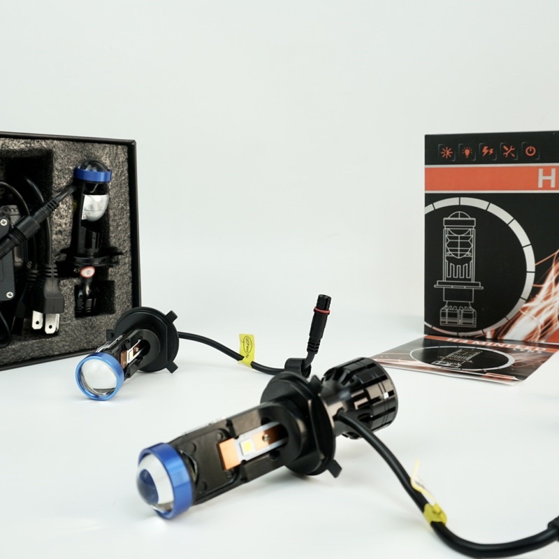 Đèn LED bi cầu mini P5 45W chân H4 12V, nhiệt màu 6000K - 12V. Lắp ôtô, xe máy. Bảo Hành 01 năm