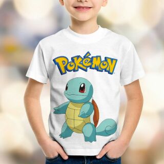 Áo thun trẻ em Pokémon Squirtle Form rộng nam nữ