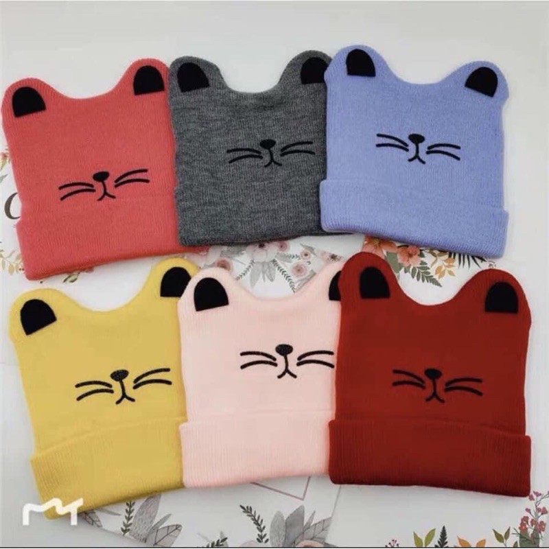Mũ len mèo cho bé siêu đẹp- Size 3 tháng đến 3 tuổi