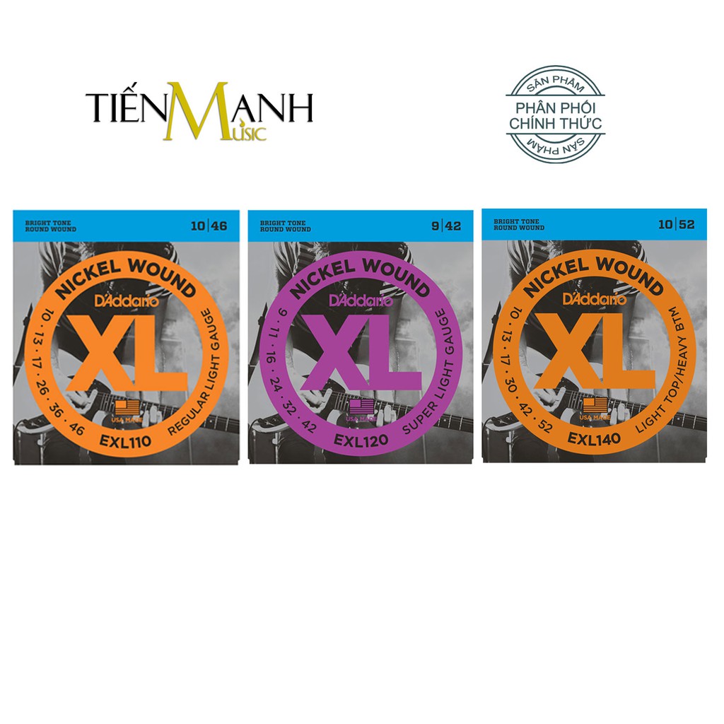 [Chính Hãng] D'Addario EXL110, EXL120, EXL140 - Bộ Dây Đàn Nickel Wound Electric Guitar Strings DAddario