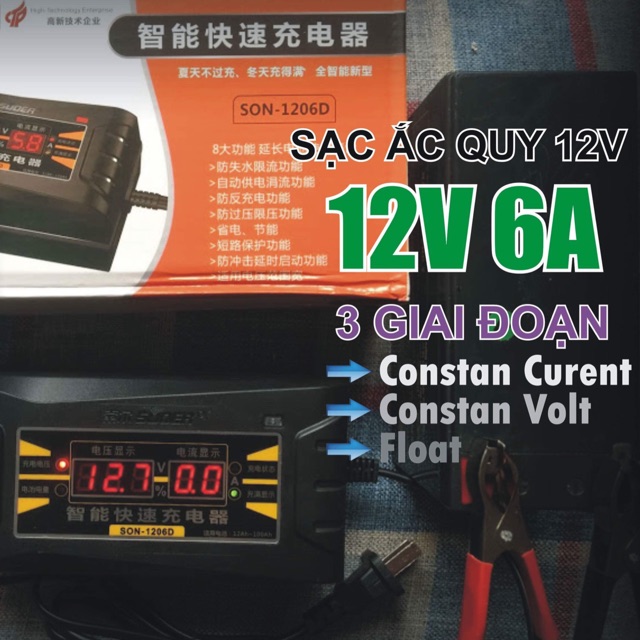 Sạc Acquy 3 Giai đoạn - Tự ngắt - Chống chập - Chống ngược