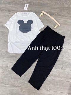 [Xả hàng] Set áo giấy mickey + quần bomber