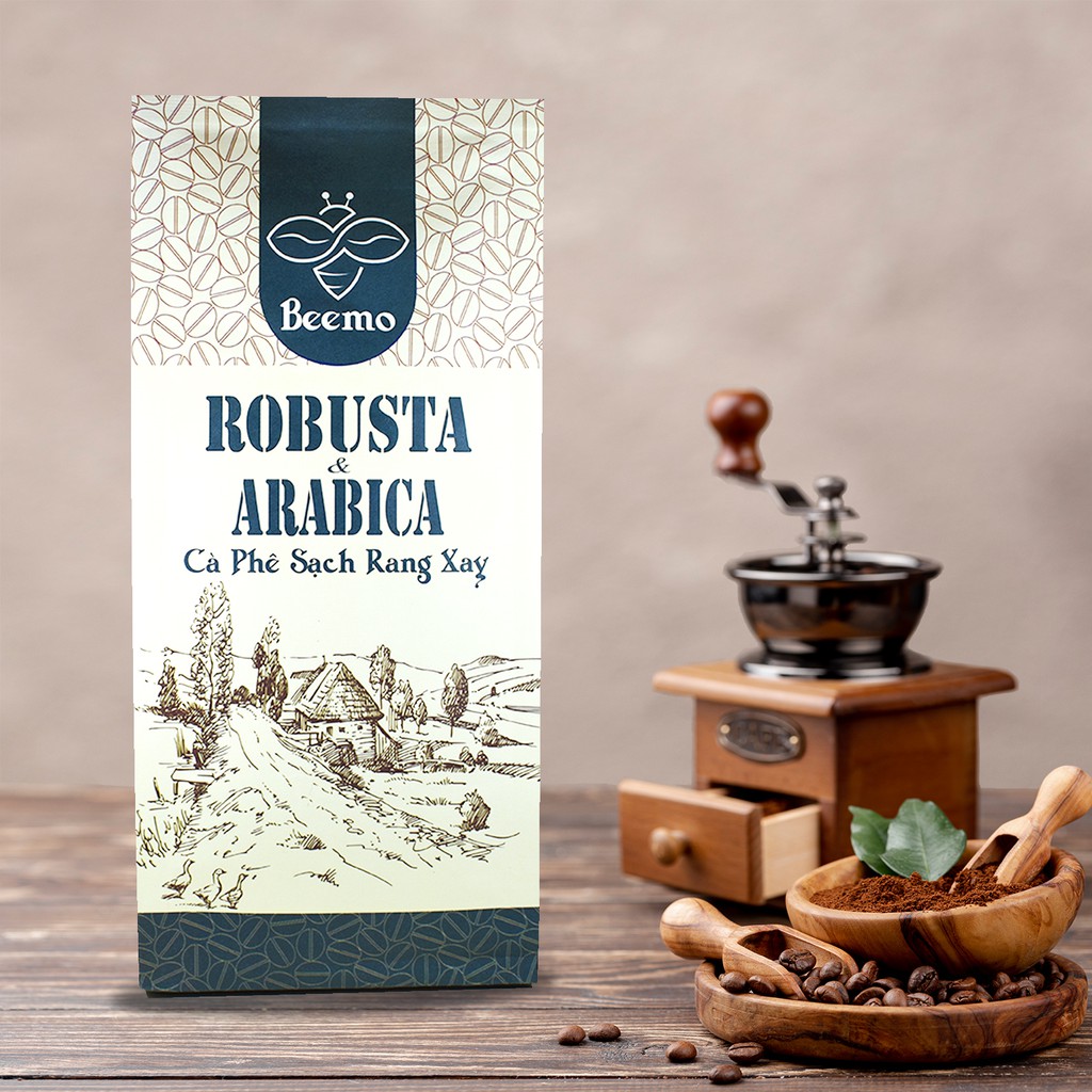 Cà phê nguyên chất Robusta phối Arabica Beemo