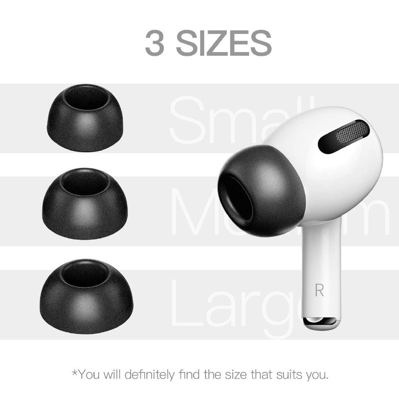 1 Cặp Nút Bịt Tai Nghe Bằng Cao Su Non Màu Đen Chống Bụi / Tiếng Ồn Thay Thế Dành Cho AirPods Pro