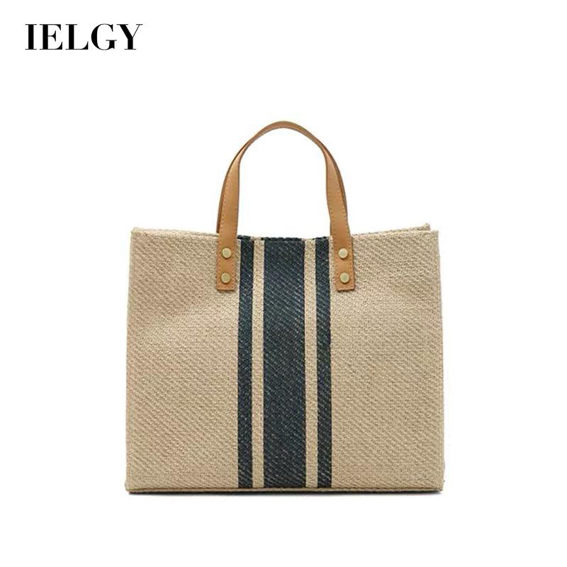 Túi canvas IELGY họa tiết sọc phong cách Hàn Quốc sức chứa lớn cho phụ nữ đi dạo phố đi làm