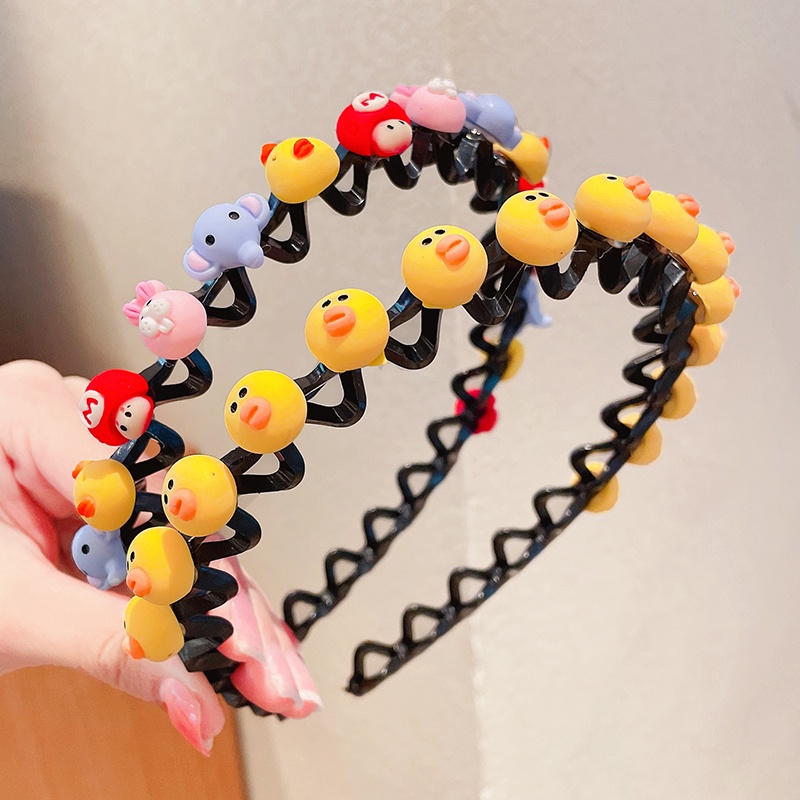 Băng Đô Cài Tóc Chống Trượt Họa Tiết Hoạt Hình Dễ Thương Cho Bé Gái